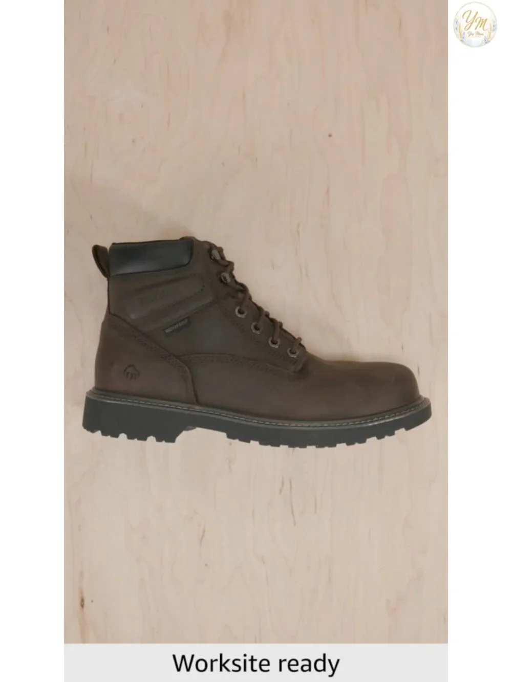 Waterproof Leather Industrial Work Boots, Lace-Up, Steel Toe, Comfortable for